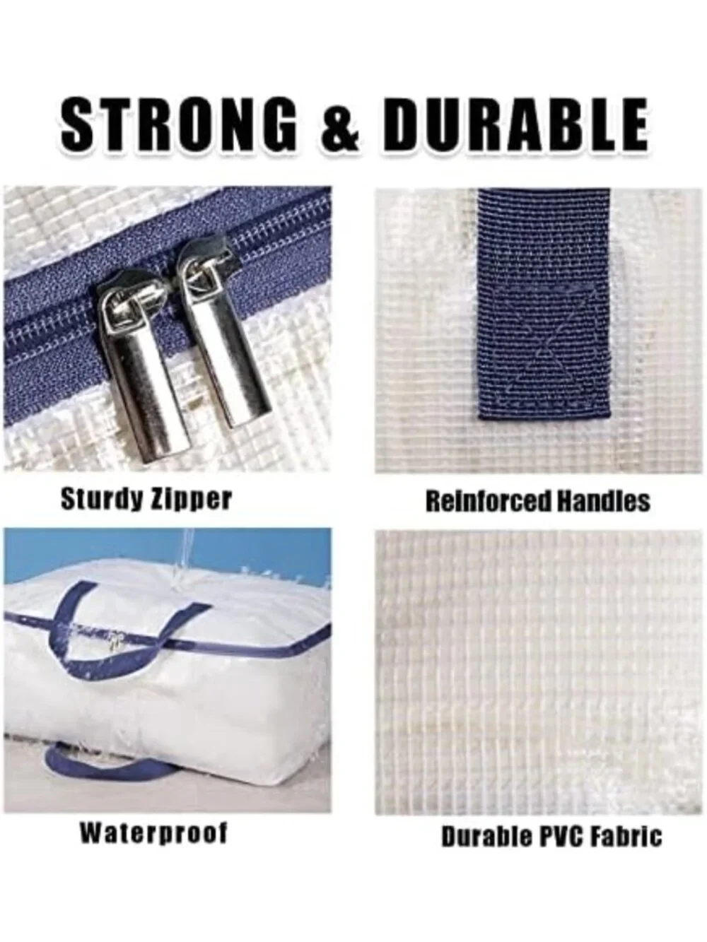 Extra Large Clear Storage Bags with Zipper - 75L Closet & Underbed Organizer, 3